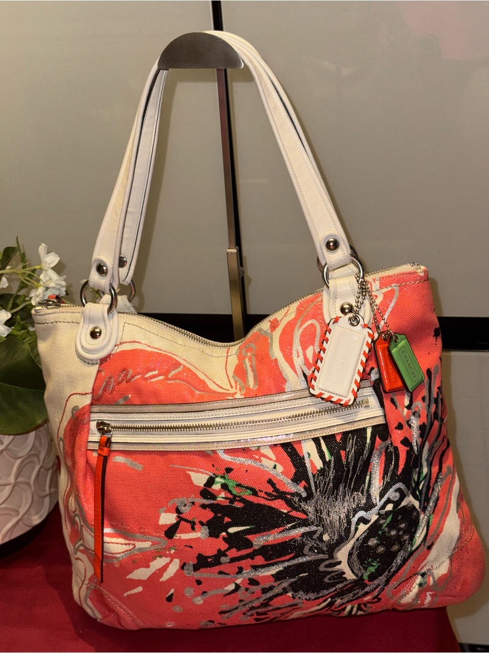 Coach Poppy Placed Flower Glam Sequin Tote (Model 19029), a limited-edition rare